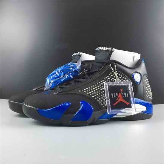 Air Jordan 14 generation Supreme x Blue black red original version Men Shoes